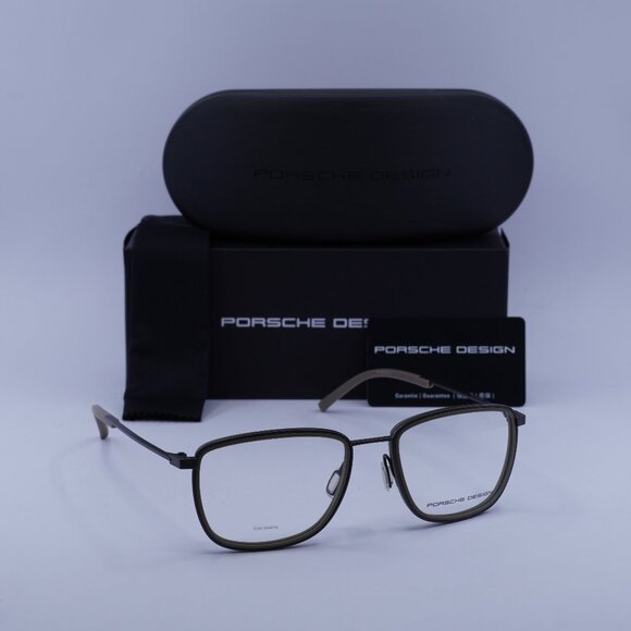 Porsche Design P8365 E Square Eyeglasses - Dark Grey/Black 53mm - Picture 1 of 11